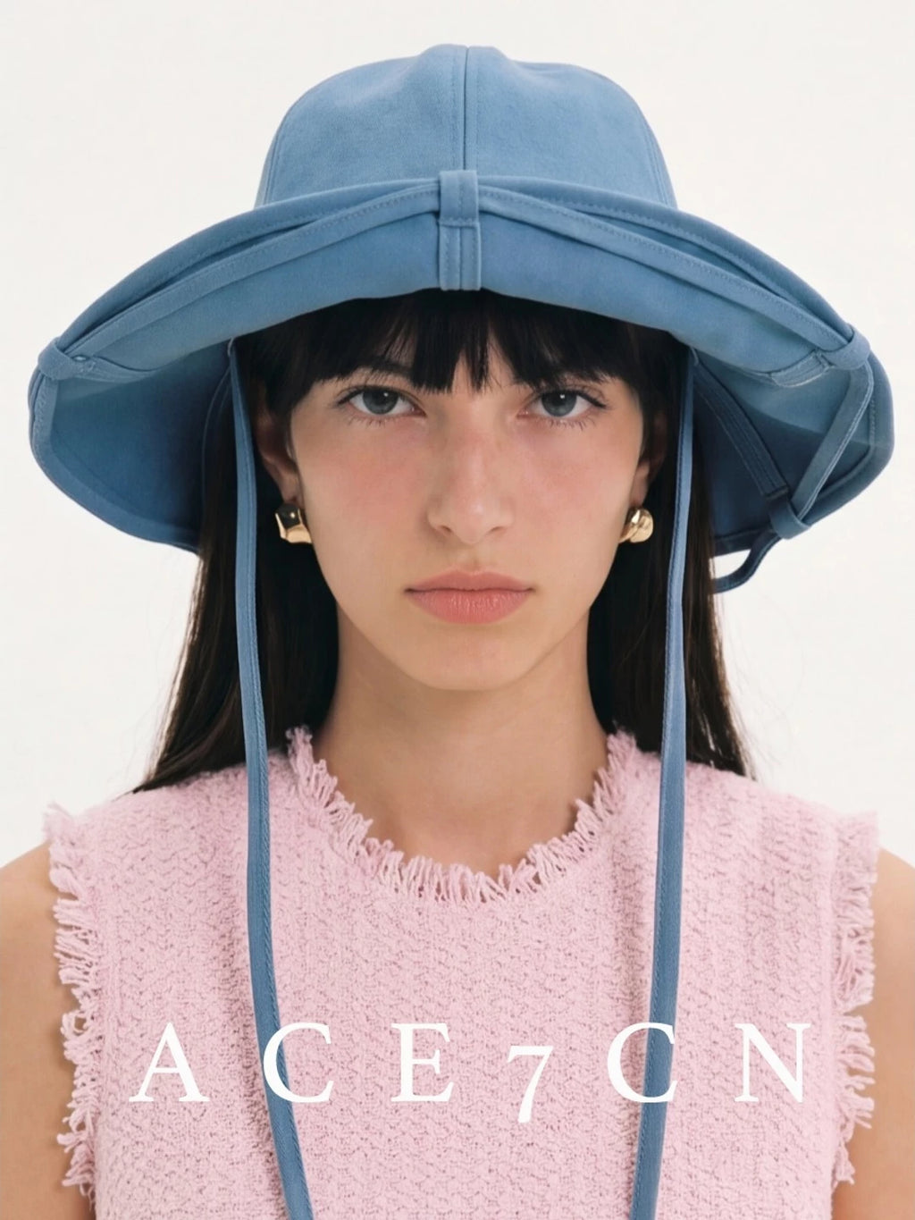 Convertible Washed Denim Bucket Hat — ACE7CN