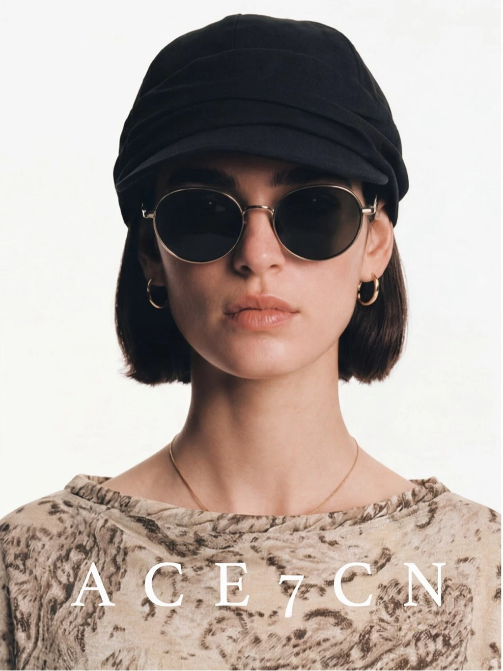 Hand-Pleated Linen Newsboy Cap — ACE7CN