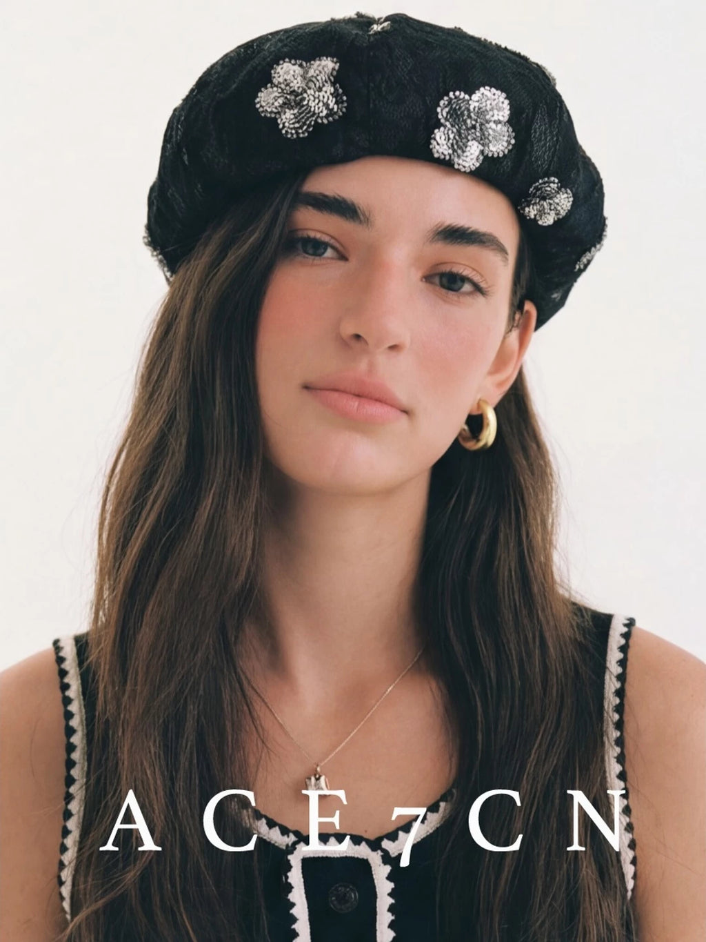 Floral Tencel-Linen Beret — ACE7CN