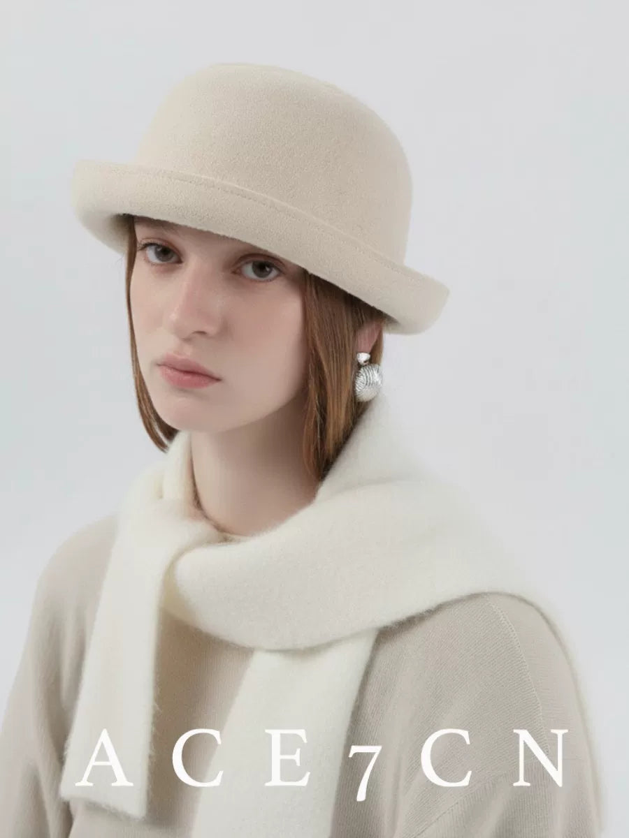 Roll-Brim Wool-Blend Fedora — ACE7CN