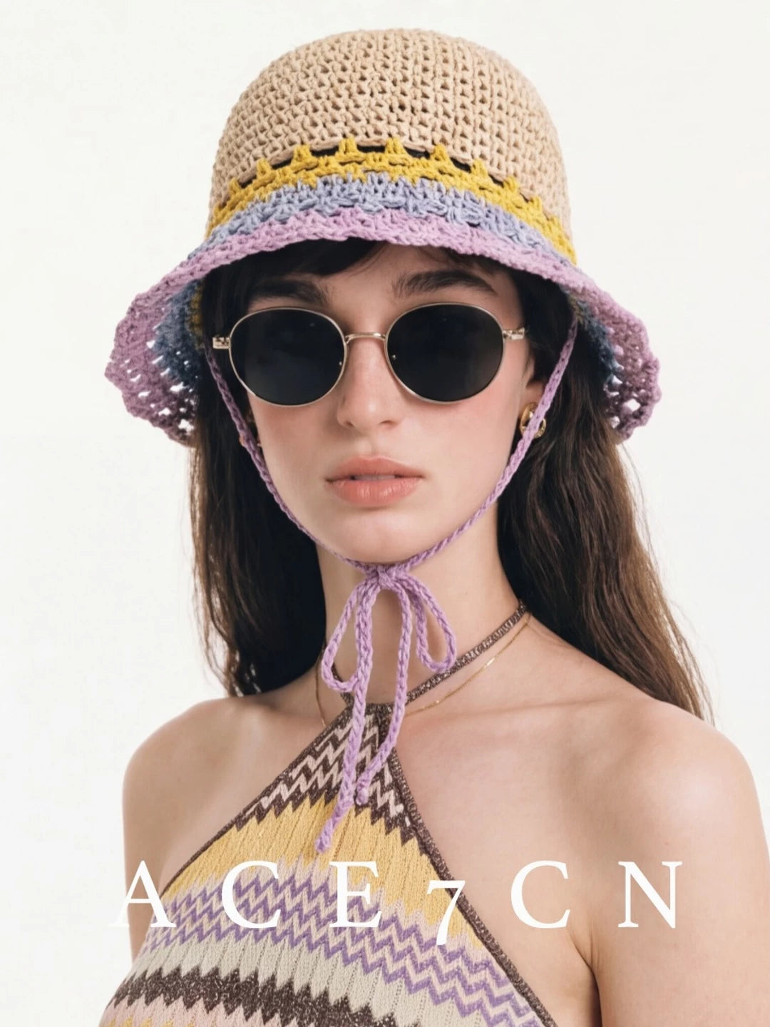 Rainbow Hand-Crochet Bucket Hat — ACE7CN