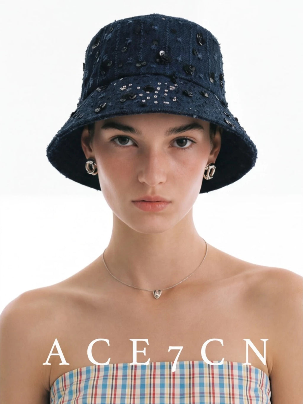Sequin Denim Bucket Hat — ACE7CN