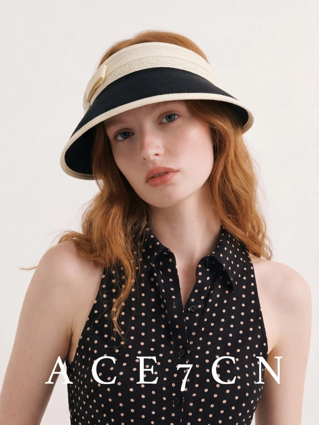 Bow-Detail Wide-Brim Visor — ACE7CN