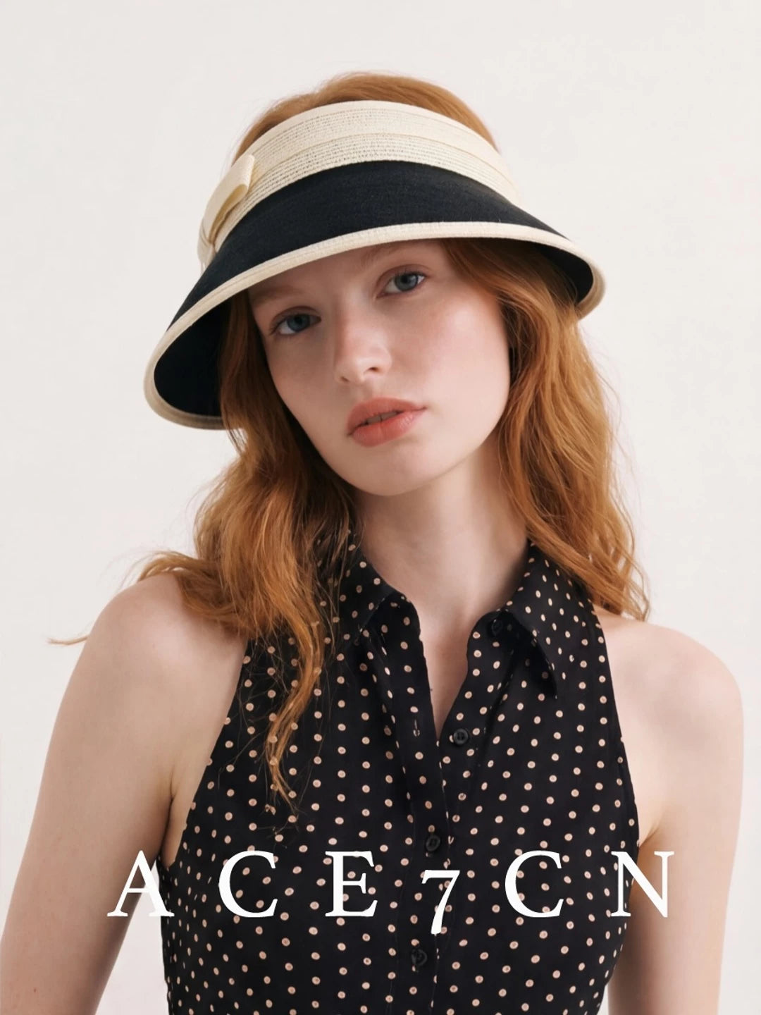 Bow-Detail Wide-Brim Visor — ACE7CN