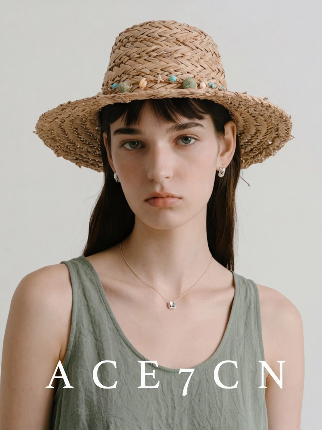 Conch-Bead Straw Fedora — ACE7CN