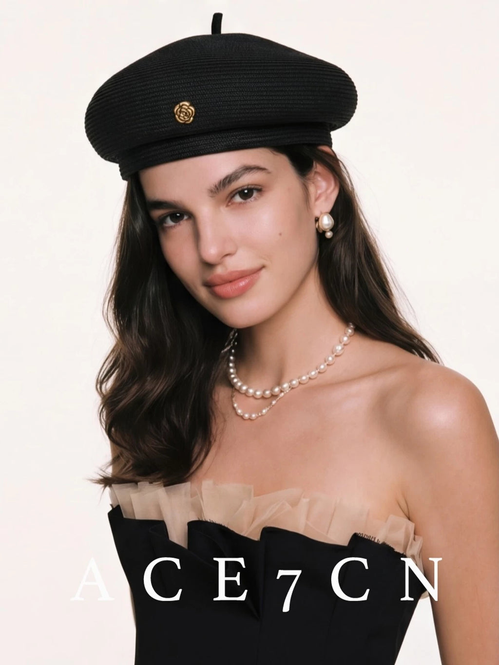 Camellia Sculpted Straw Pillbox Hat — ACE7CN