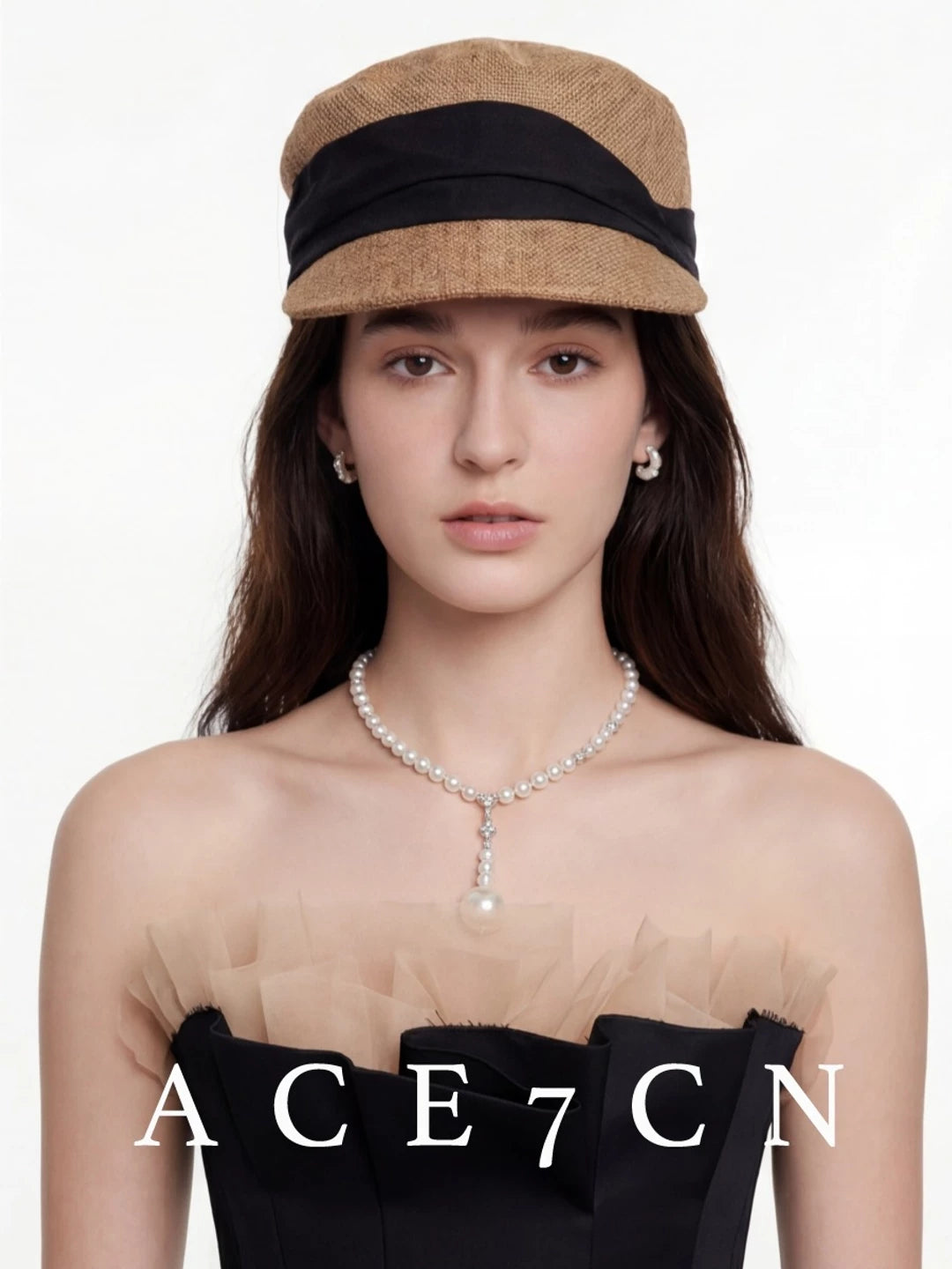 Two-Tone Cotton-Linen Equestrian Cap — ACE7CN