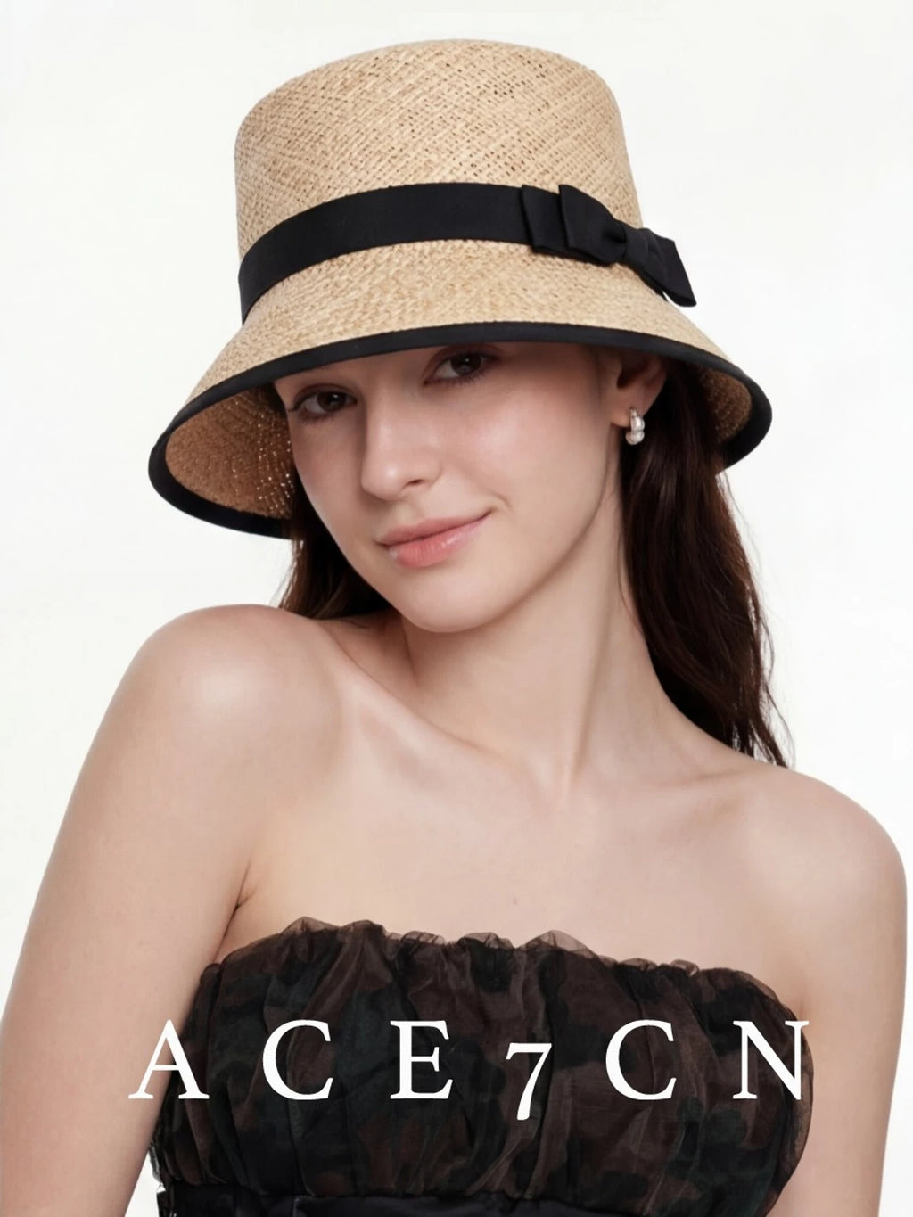 Short-Brim Woven Straw Hat — ACE7CN