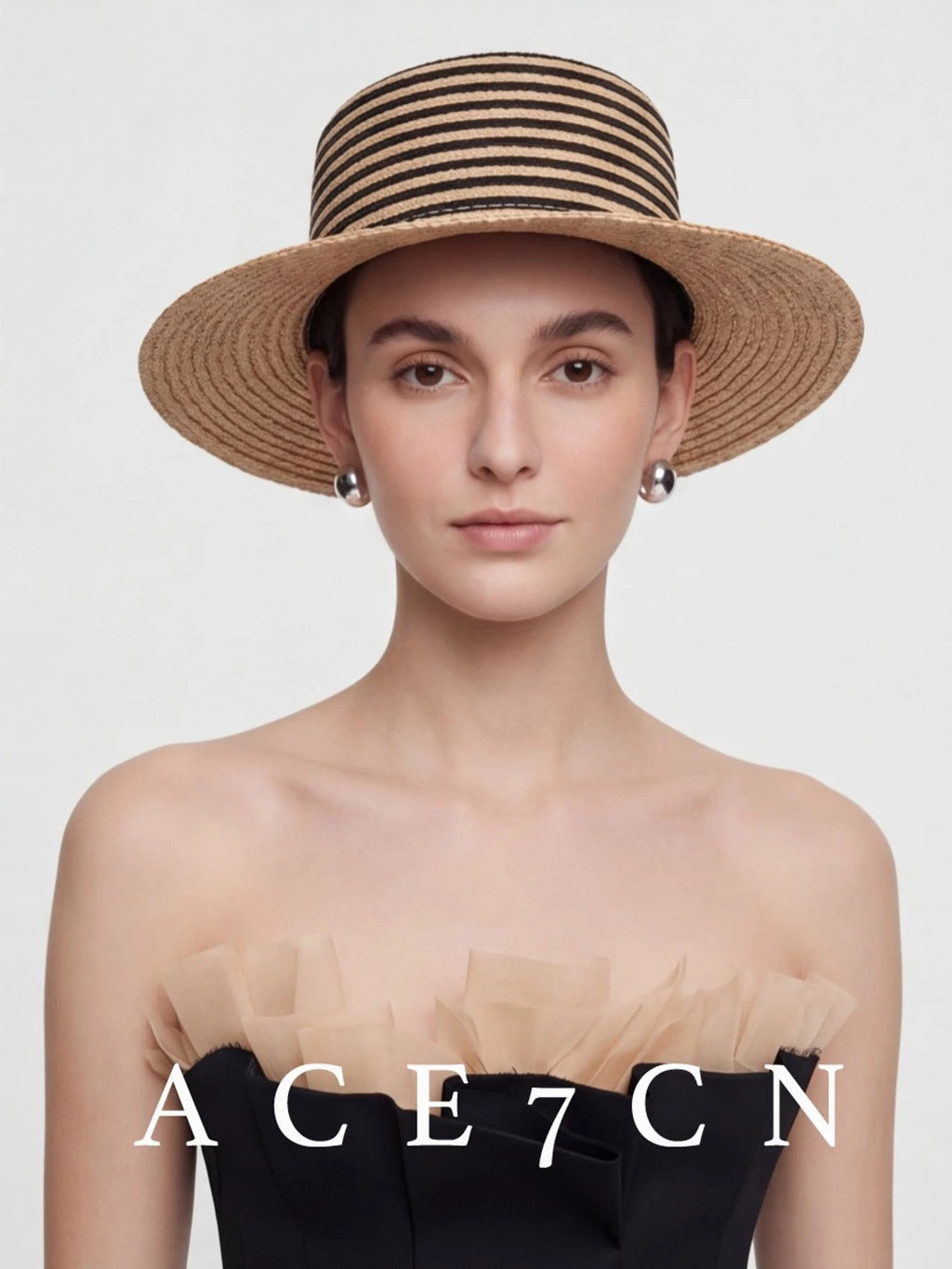 Striped Raffia Sun Hat — ACE7CN