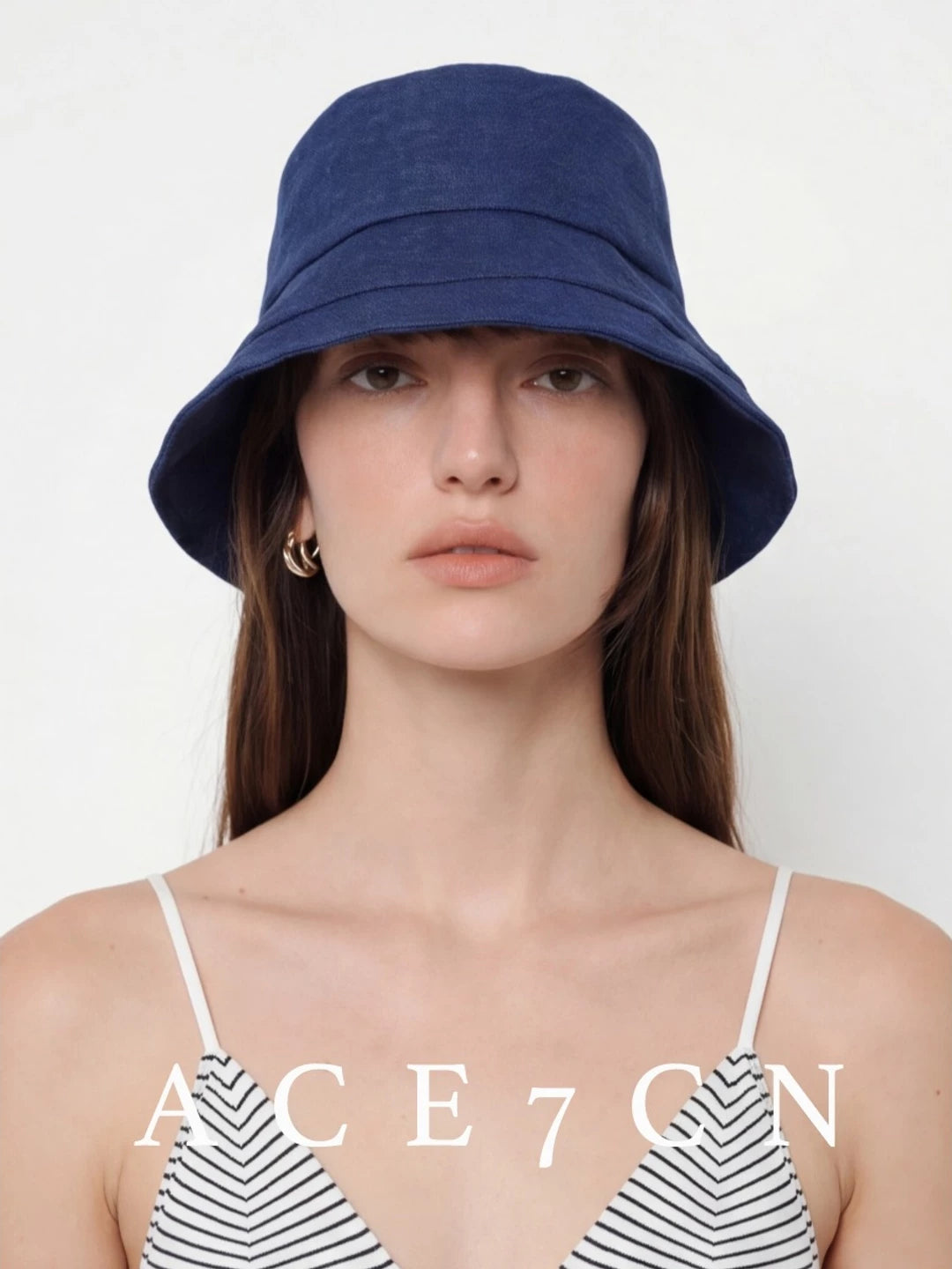 Wide-Brim Linen Bucket Hat — ACE7CN