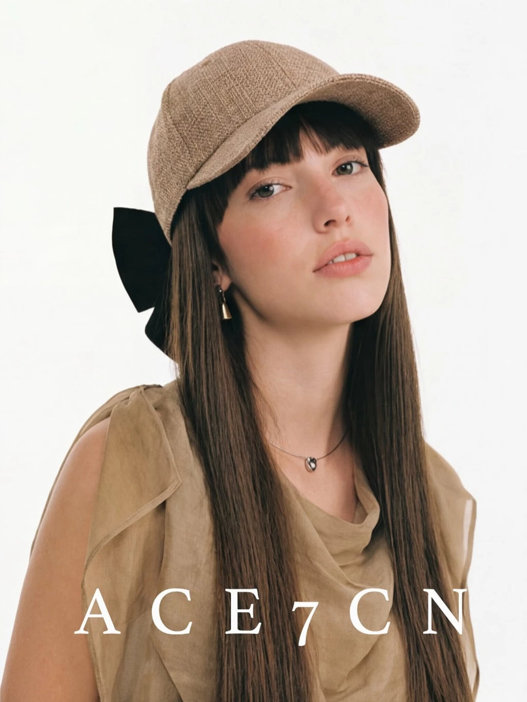 Oversized-Bow Equestrian Cap — ACE7CN