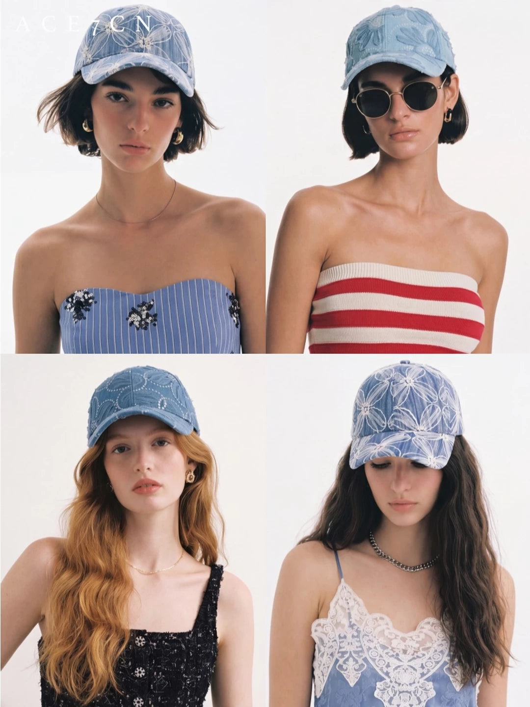 Lace-Embroidered Baseball Cap — ACE7CN