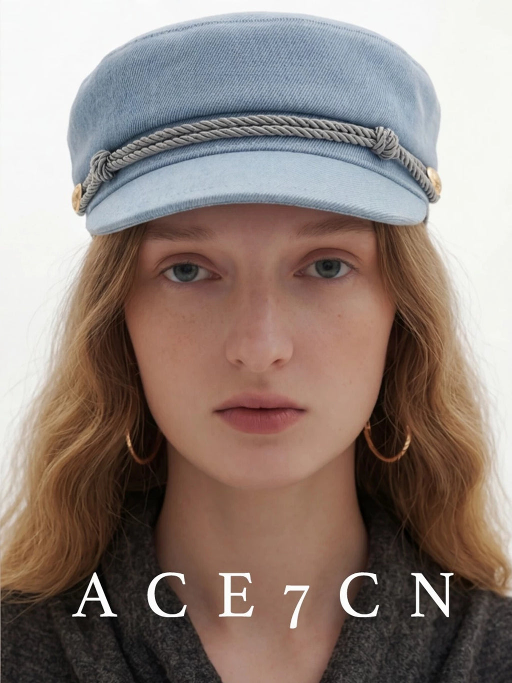 Braided-Cord Newsboy Cap — ACE7CN