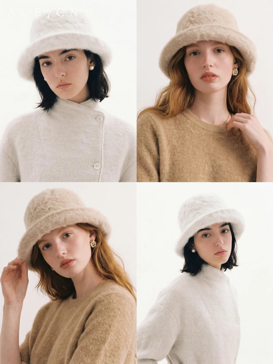 Long-Pile Angora Wool Cloche — ACE7CN