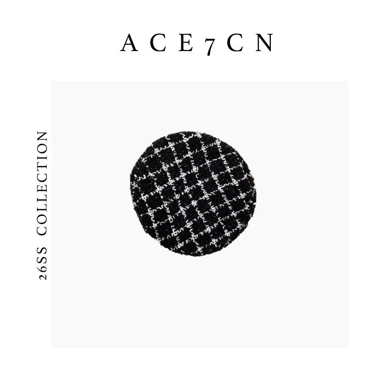 Plaid Tweed Beret — ACE7CN