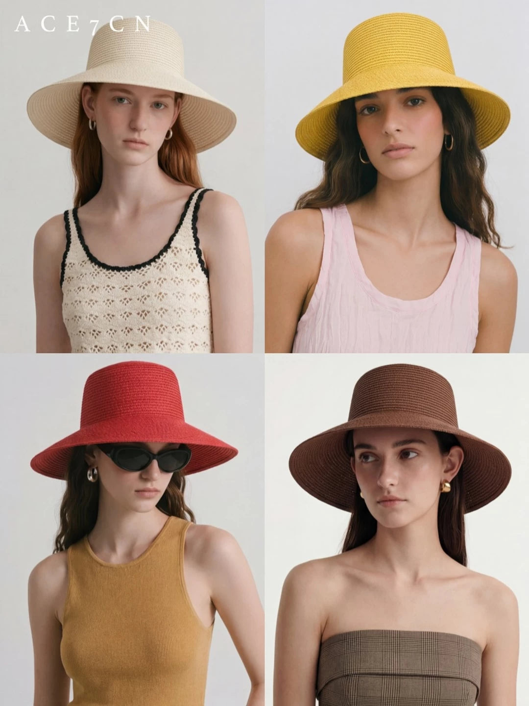 Wide-Brim Straw Sun Hat — ACE7CN