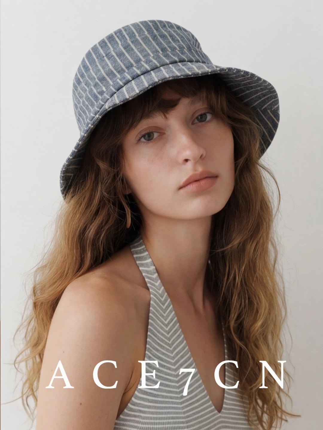 Striped Linen Bucket Hat — ACE7CN