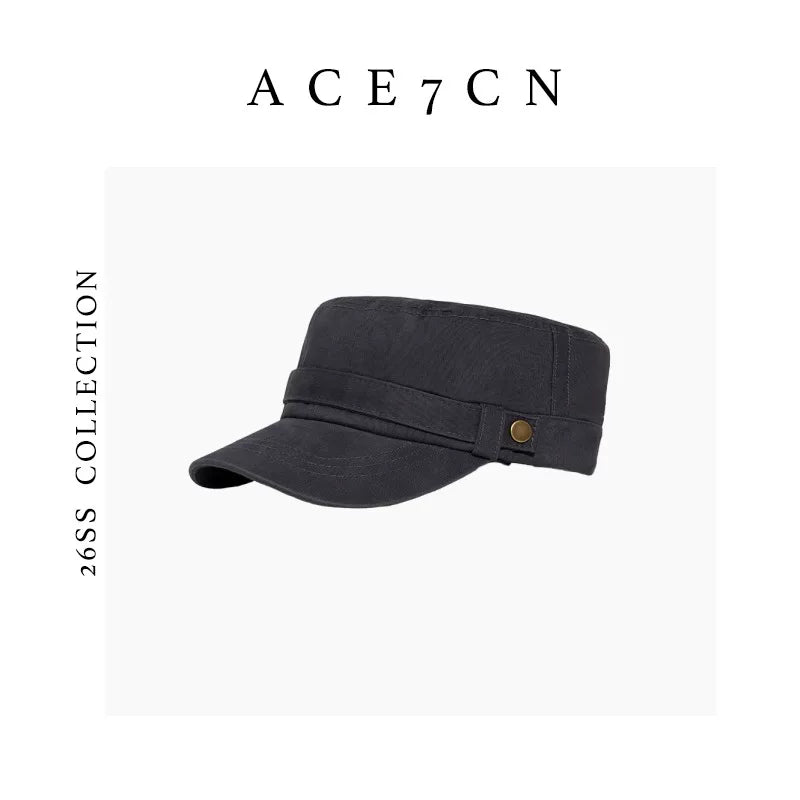 Gold-Buckle Cotton Newsboy Cap — ACE7CN