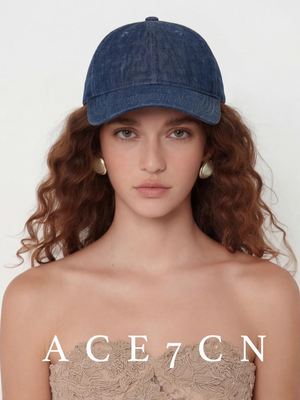 Minimal Denim-Linen Baseball Cap — ACE7CN