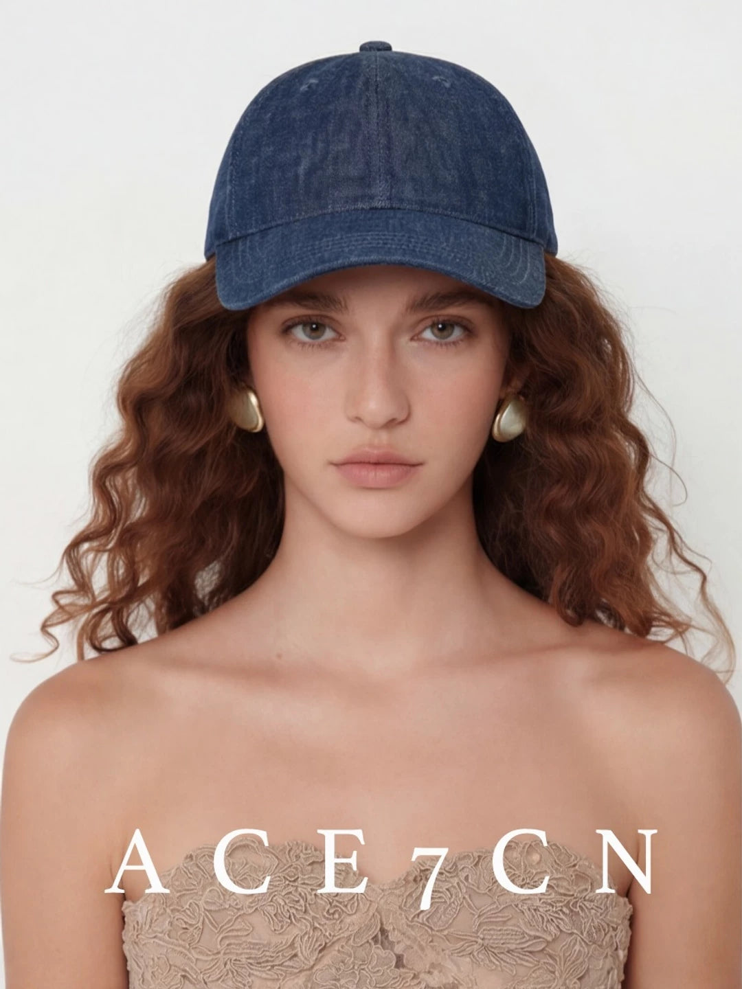 Minimal Denim-Linen Baseball Cap — ACE7CN