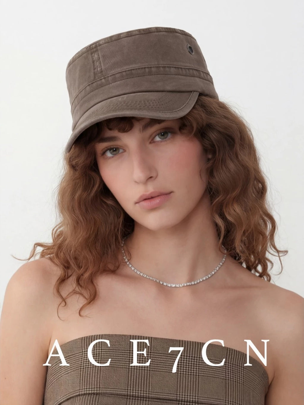 Distressed Denim Flat-Brim Baseball Cap — ACE7CN