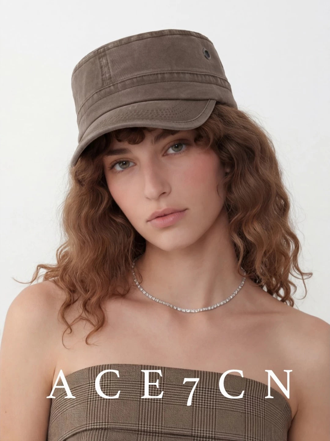 Distressed Denim Flat-Brim Baseball Cap — ACE7CN