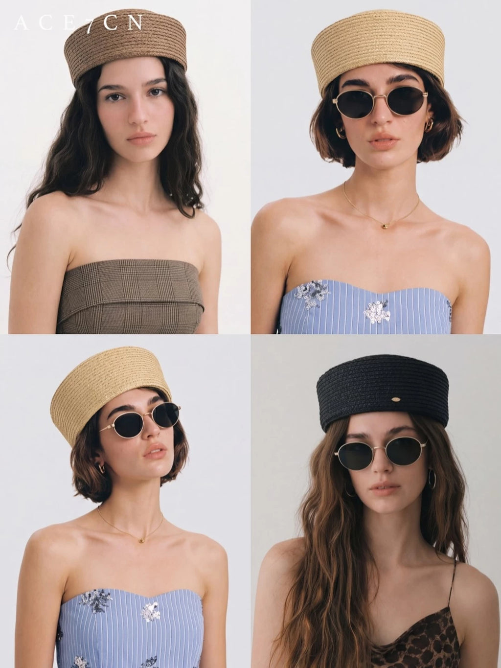 Multicolor Raffia Pillbox Hat — ACE7CN