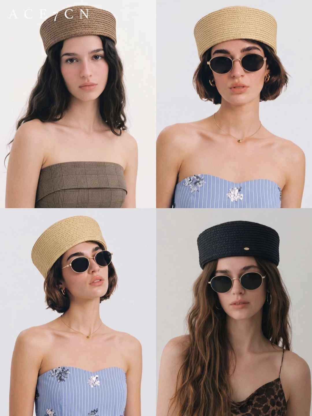 Multicolor Raffia Pillbox Hat — ACE7CN