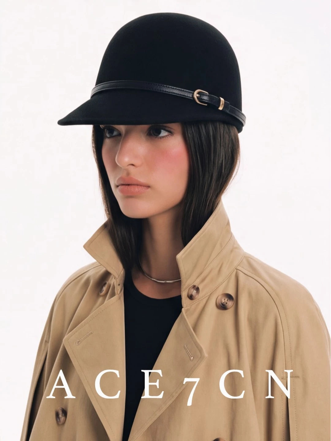 Sculpted Wool Felt Riding Cap — ACE7CN