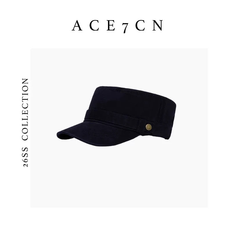 Gold-Buckle Cotton Newsboy Cap — ACE7CN