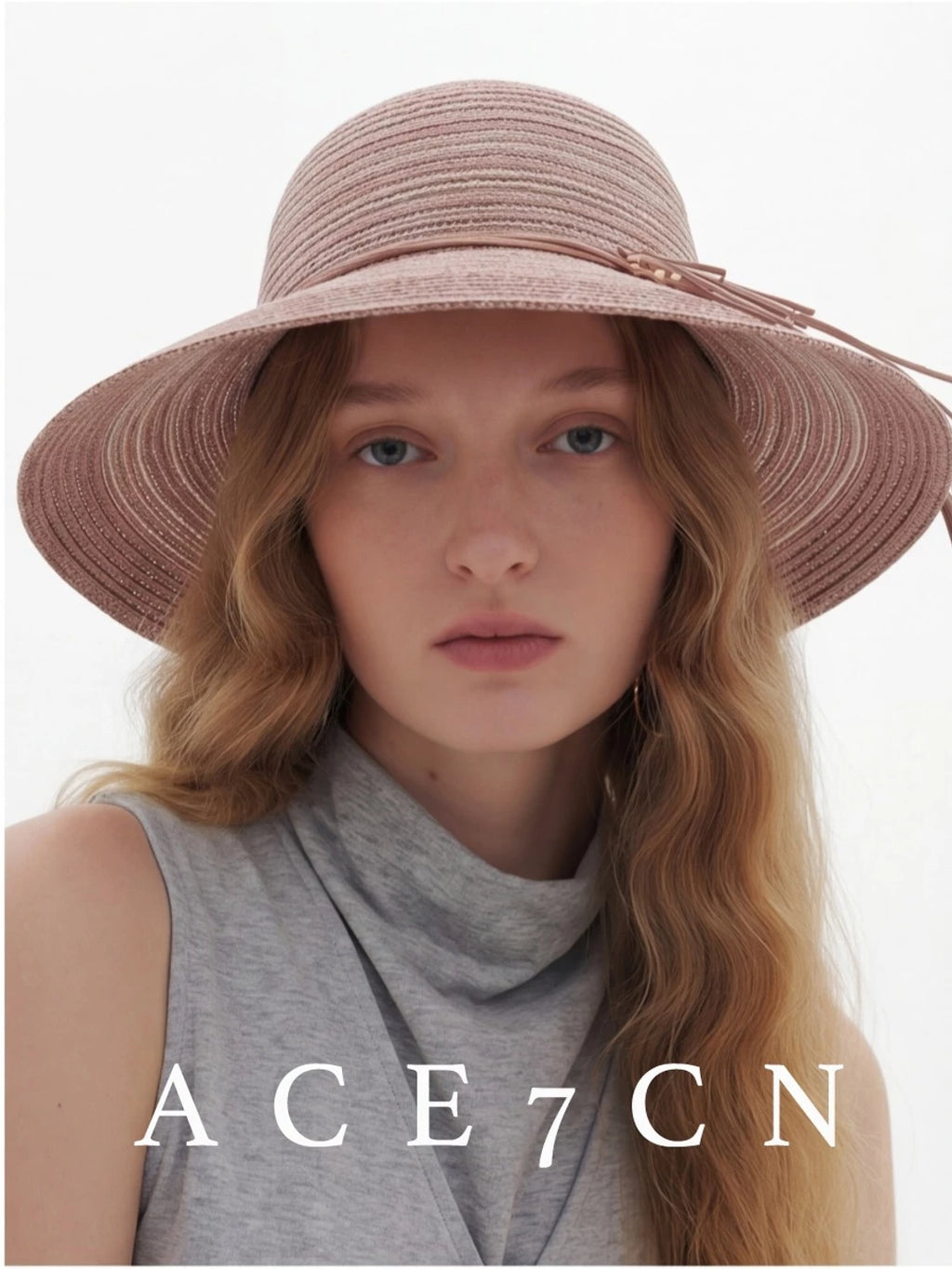Multi-Stripe Paper-Straw Sun Hat — ACE7CN