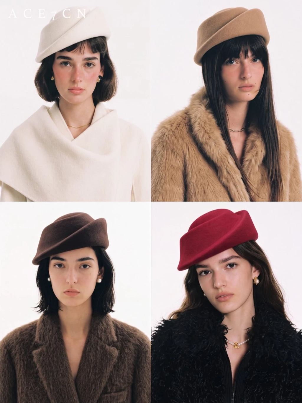 British Vintage Wool Hepburn Dress Hat Niche Styling