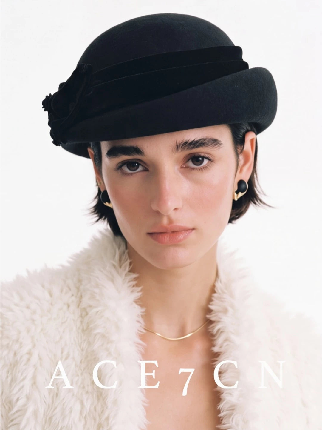 Japanese Vintage Hepburn 100 Wool Pillbox Hat Bow