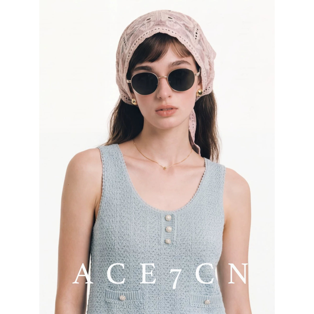Embossed Embroidered Head Scarf Hat — ACE7CN