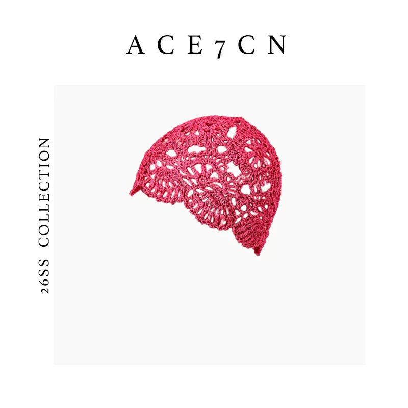 Openwork Knit Wrap Beanie — ACE7CN