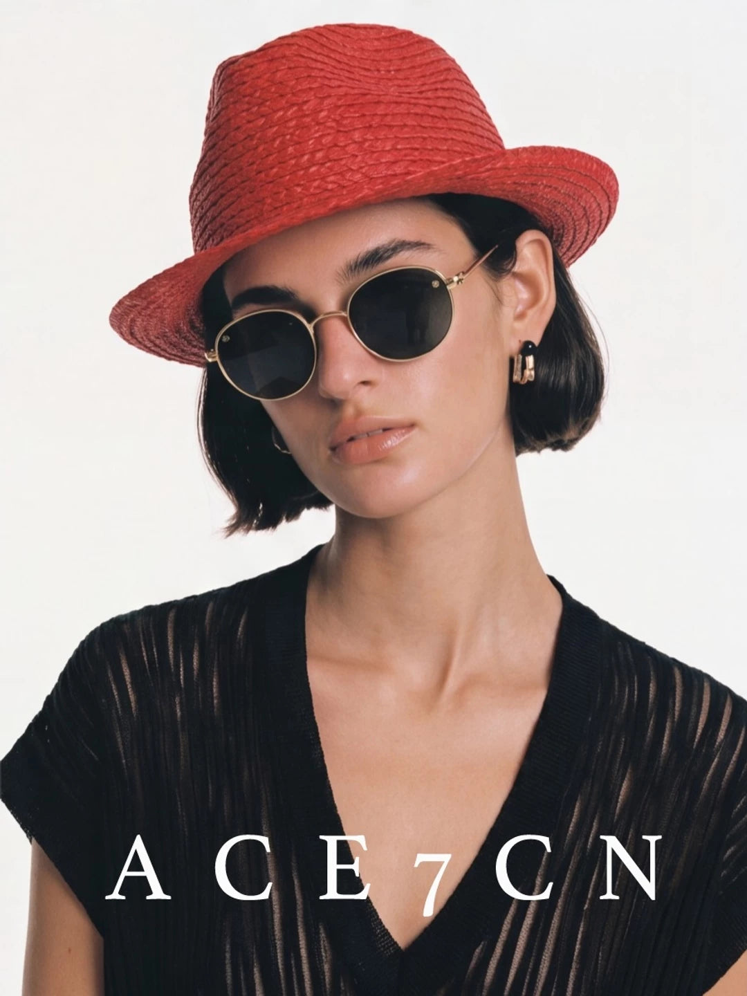 Short-Brim Raffia Fedora — ACE7CN