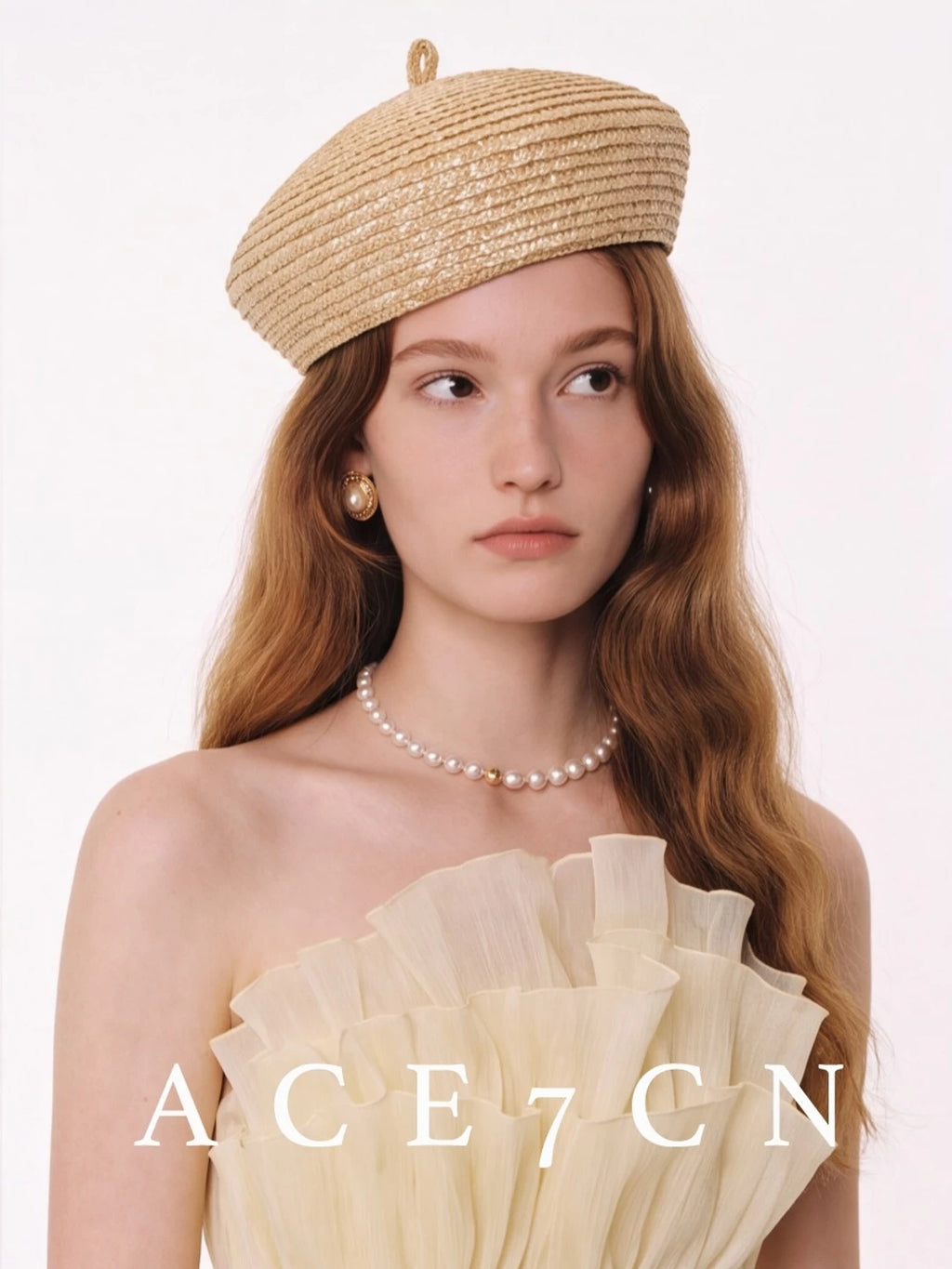 Wheat-Straw Pillbox Beret — ACE7CN