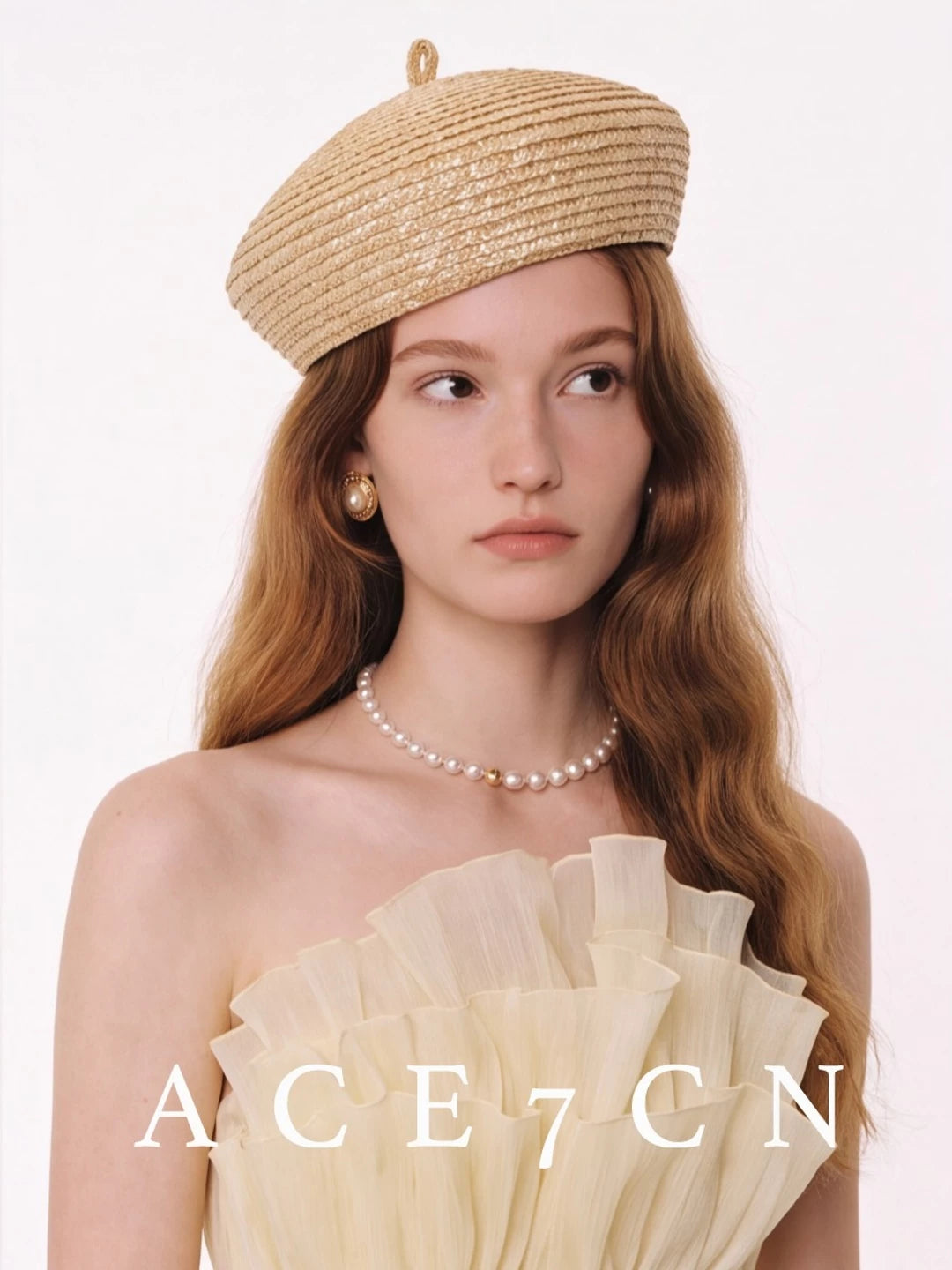 Wheat-Straw Pillbox Beret — ACE7CN