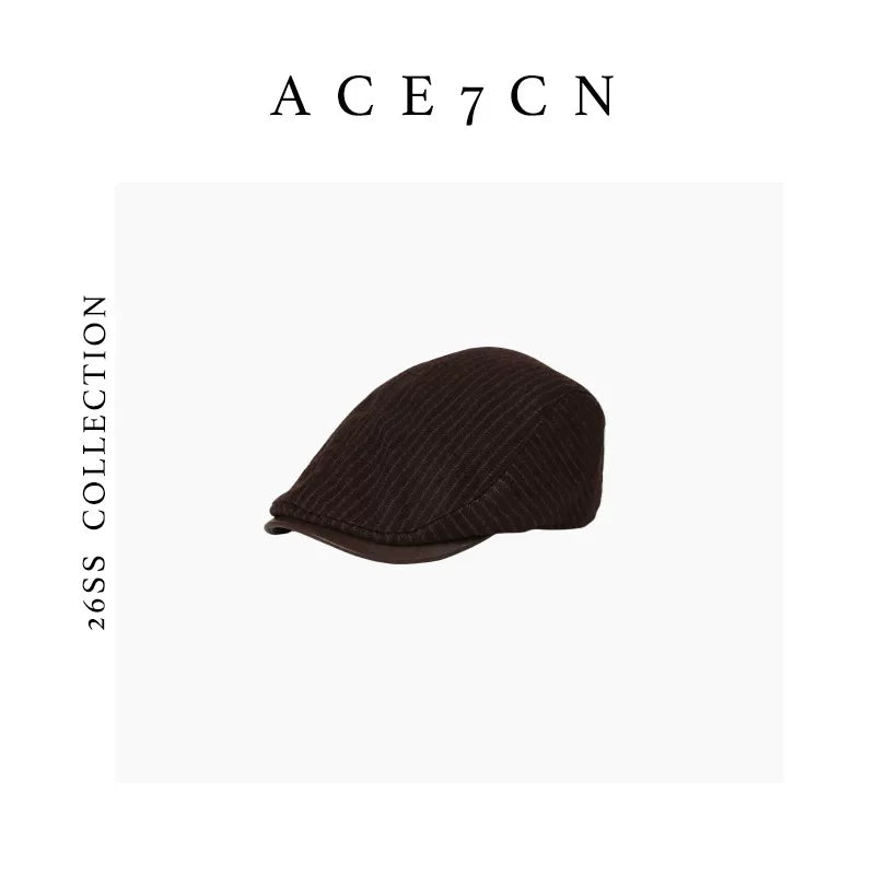 Fine-Stripe Flat Cap — ACE7CN