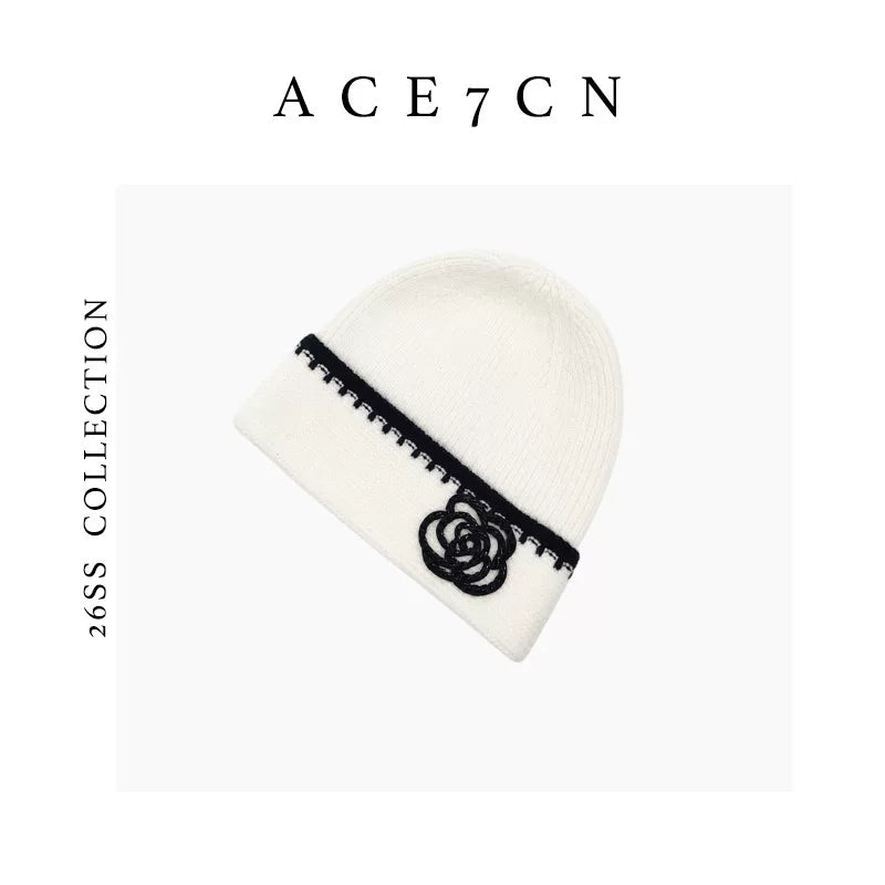 Tweed-Effect Knit Beanie — ACE7CN