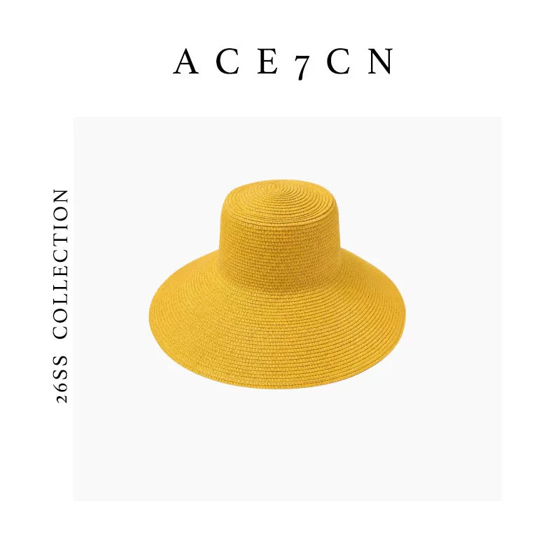 Wide-Brim Straw Sun Hat — ACE7CN