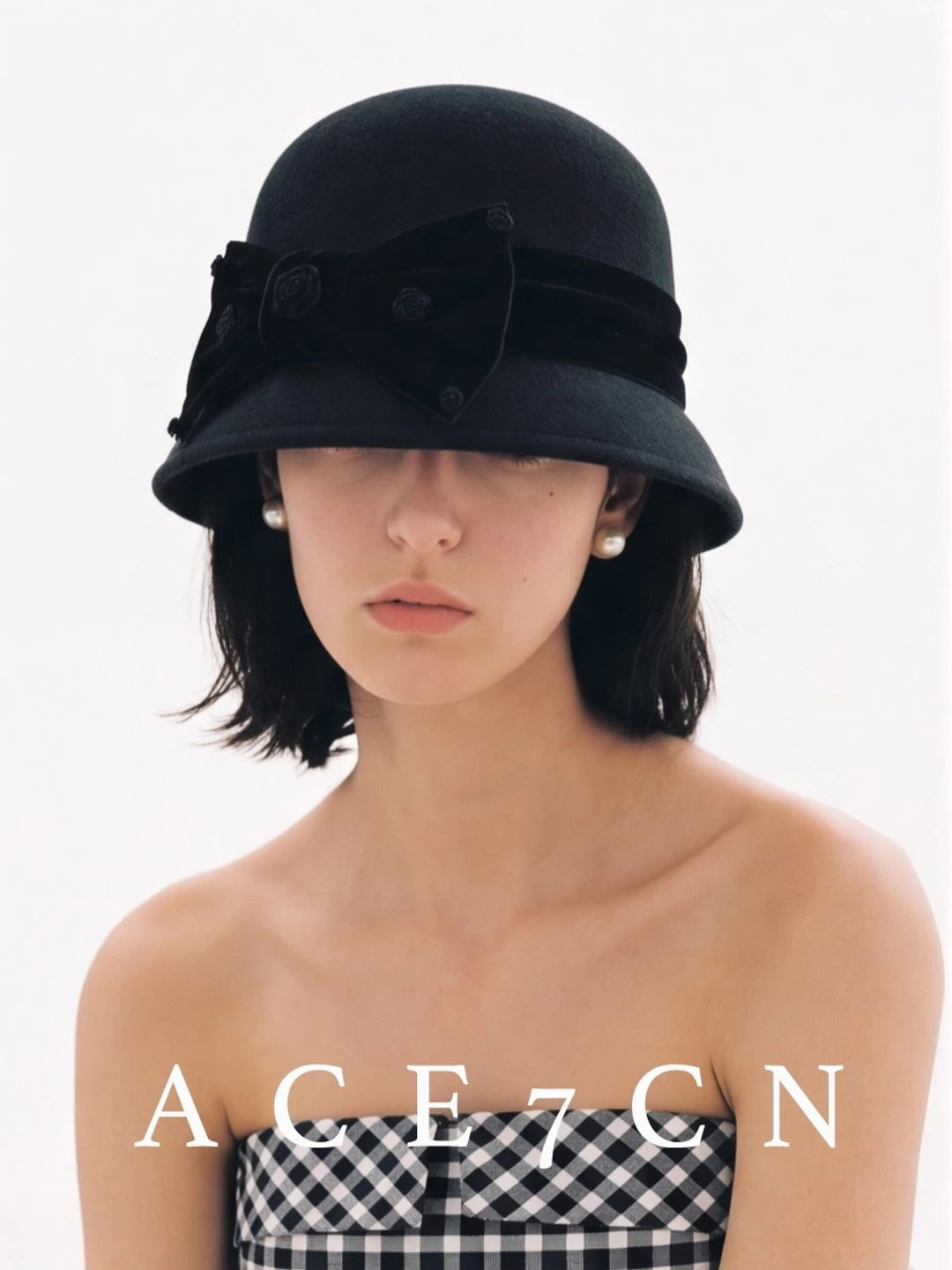 Japanese Niche 100 Wool Lampshade Bucket Hat Camellia