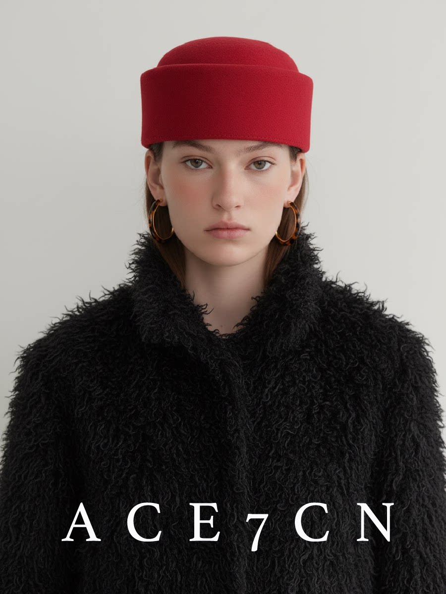 Brimless Domed Wool Pillbox Hat — ACE7CN