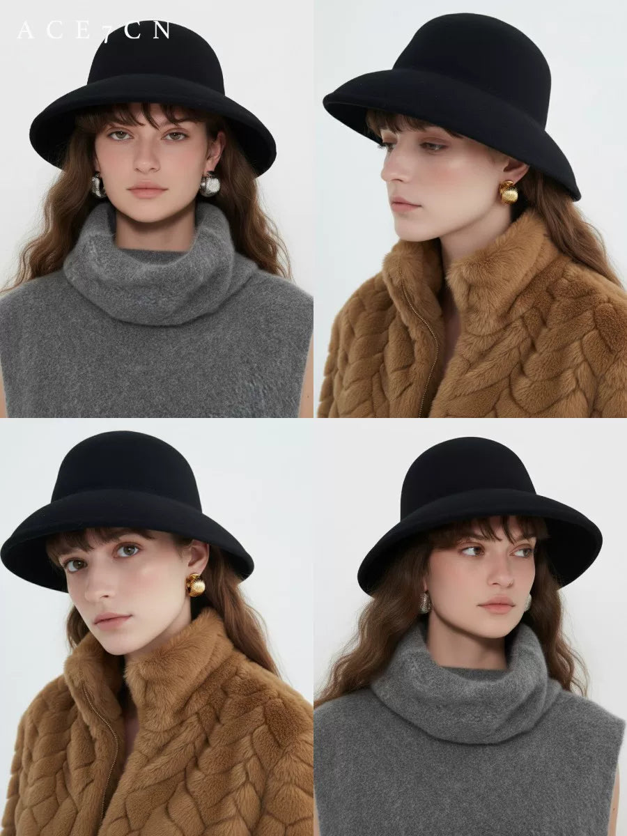 Wide-Brim Wool Fedora — ACE7CN