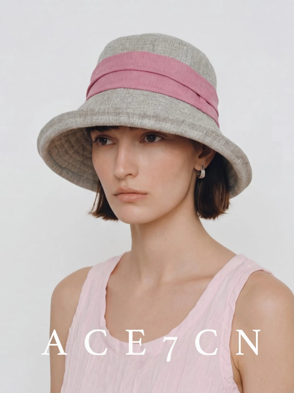 Tie-Strap Roll-Brim Bucket Hat — ACE7CN