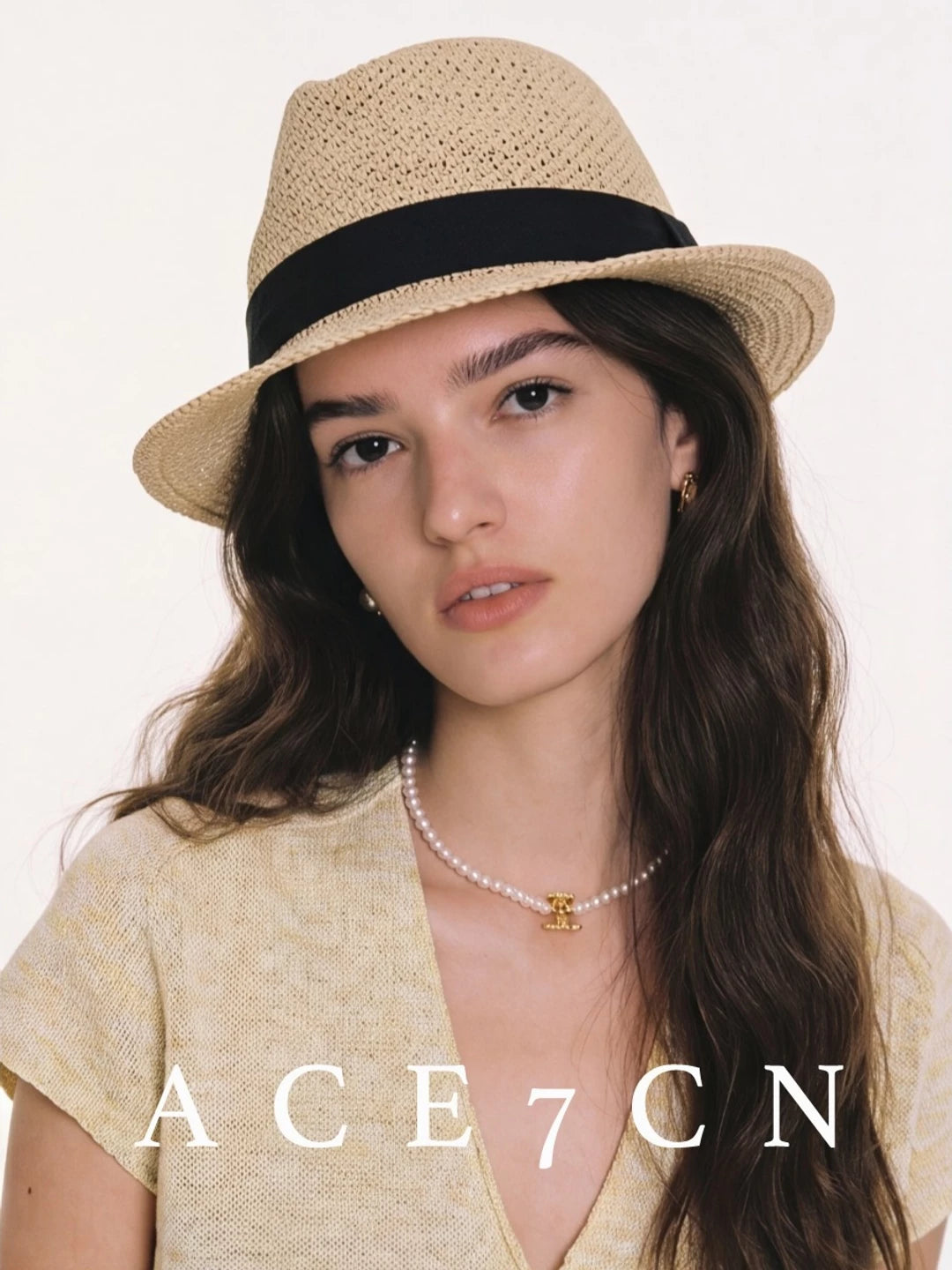 Short-Brim Paper-Straw Fedora — ACE7CN