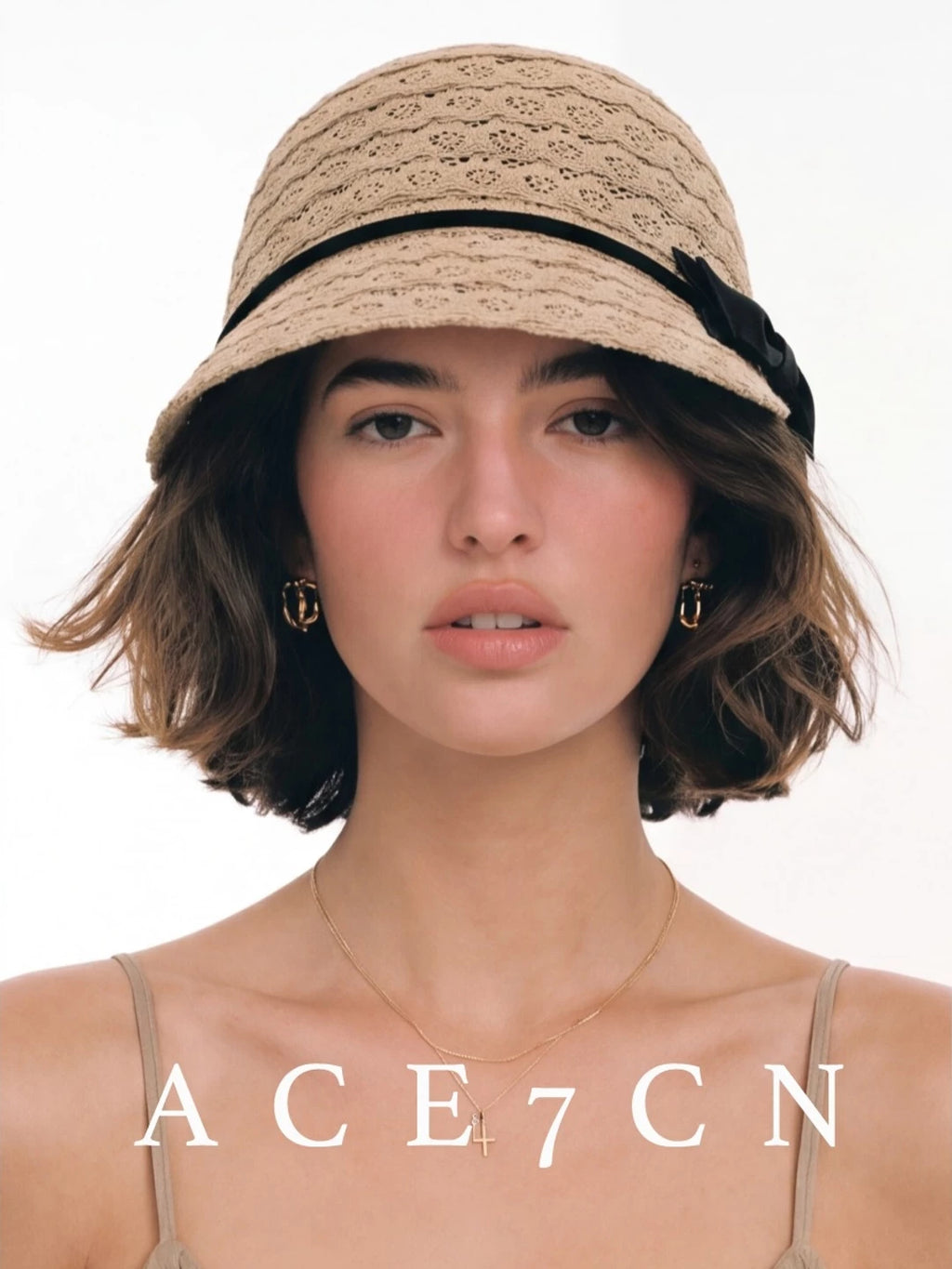 Openwork Lace Equestrian Cap — ACE7CN