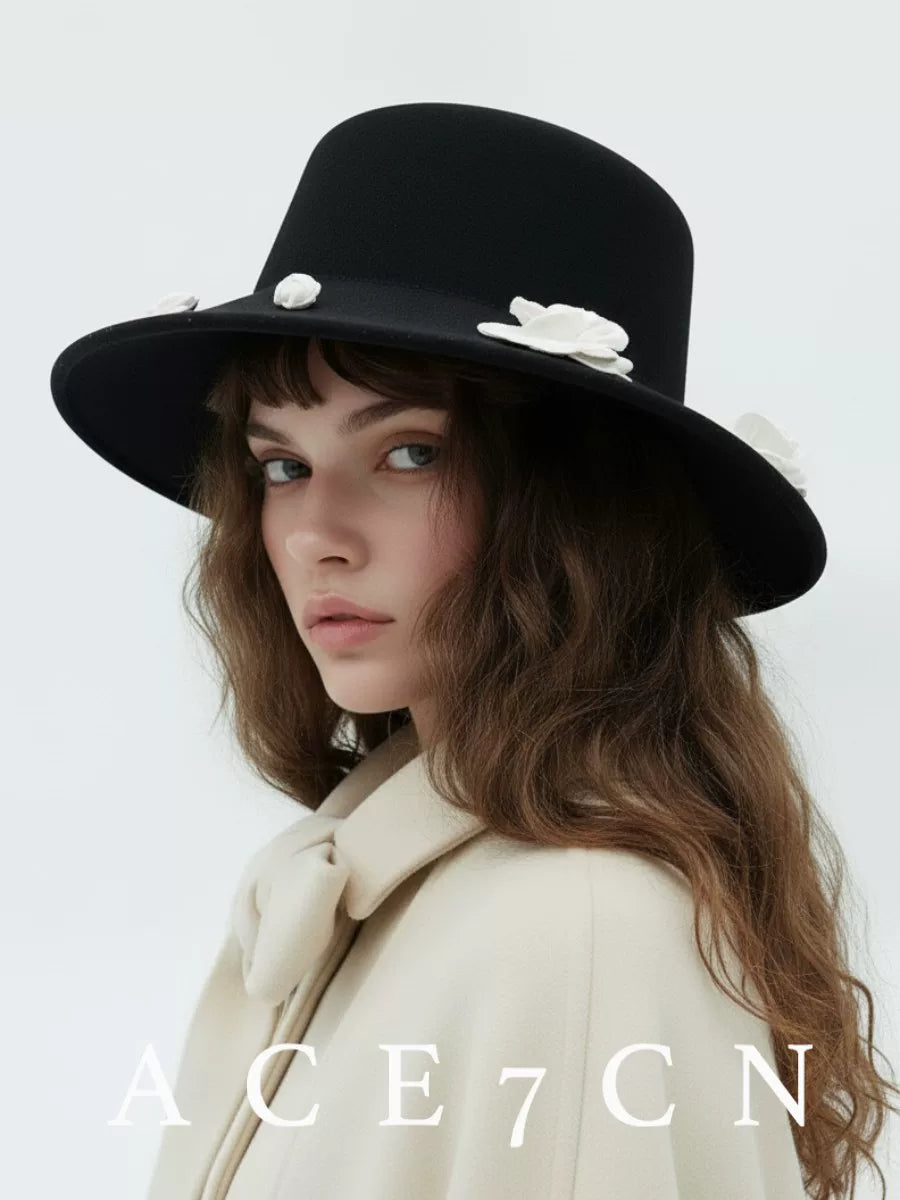 Camellia Wool Fedora — ACE7CN