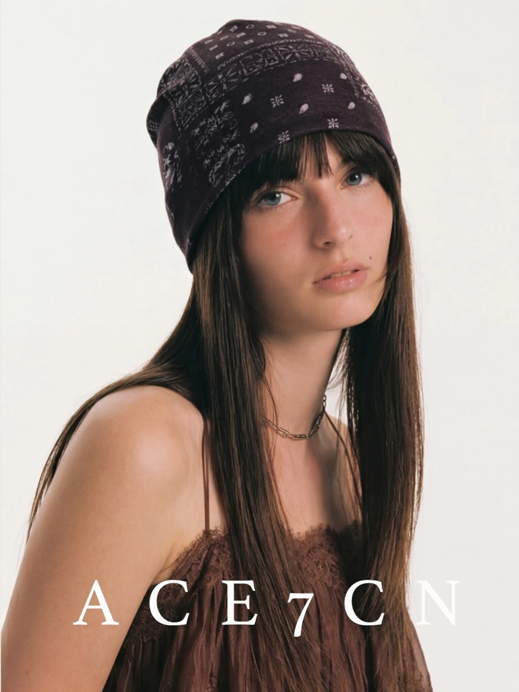 Pleated Lightweight Head Scarf Hat — ACE7CN