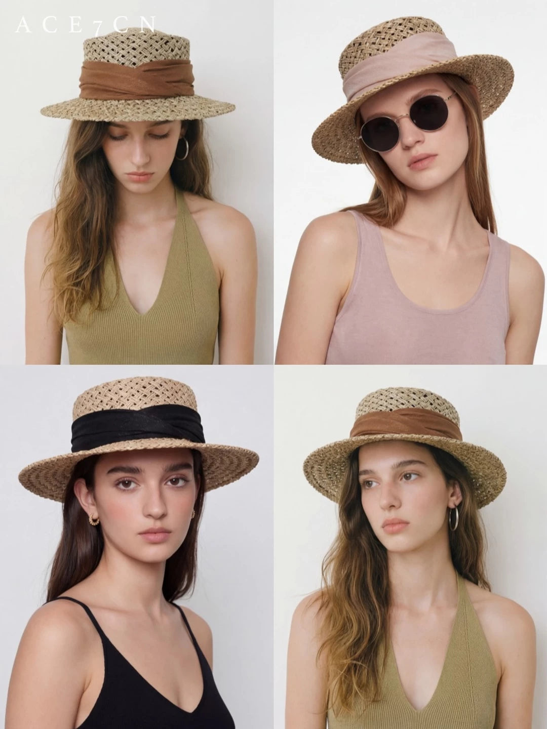 Fine-Woven Straw Fedora — ACE7CN